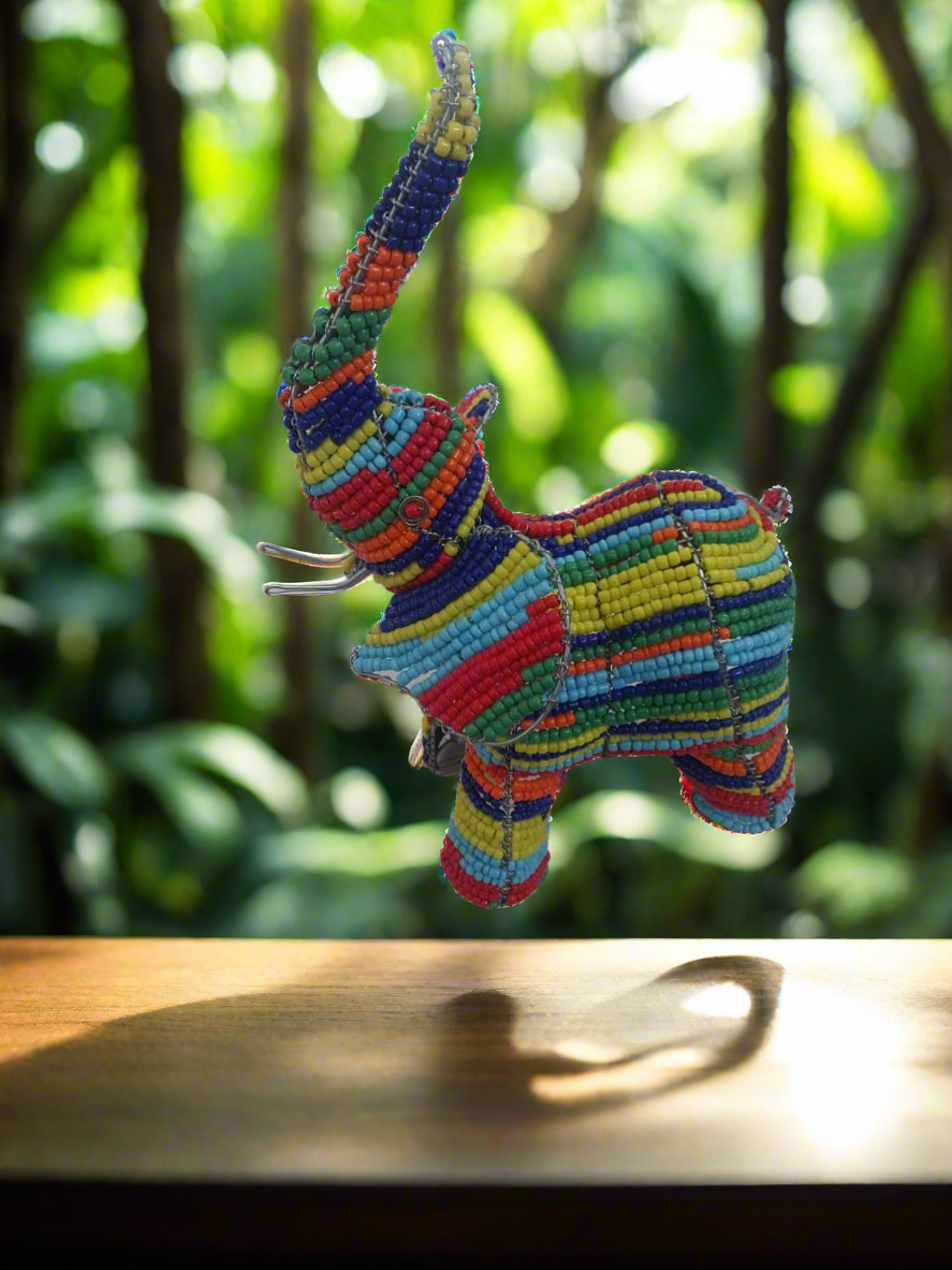 African Wire Beaded Elephant
