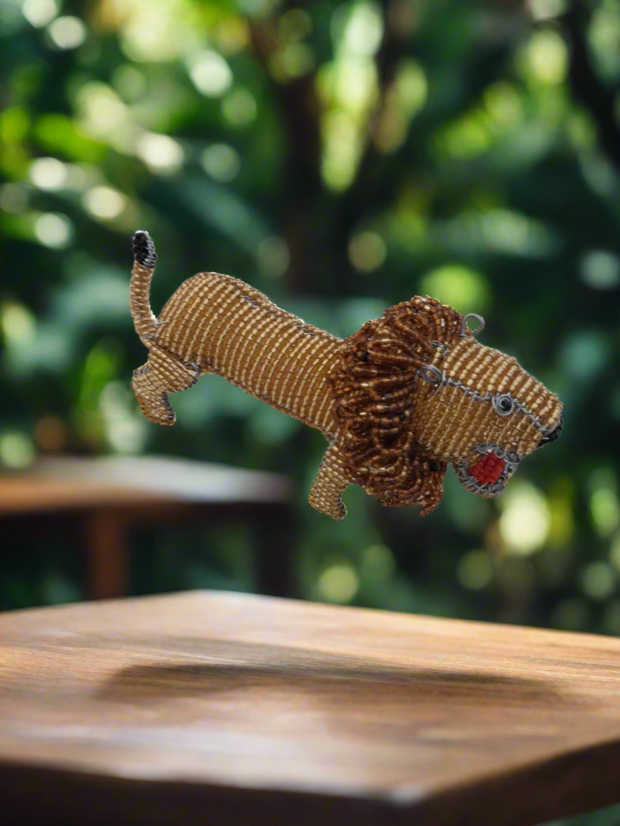 African Wire Beaded Lion