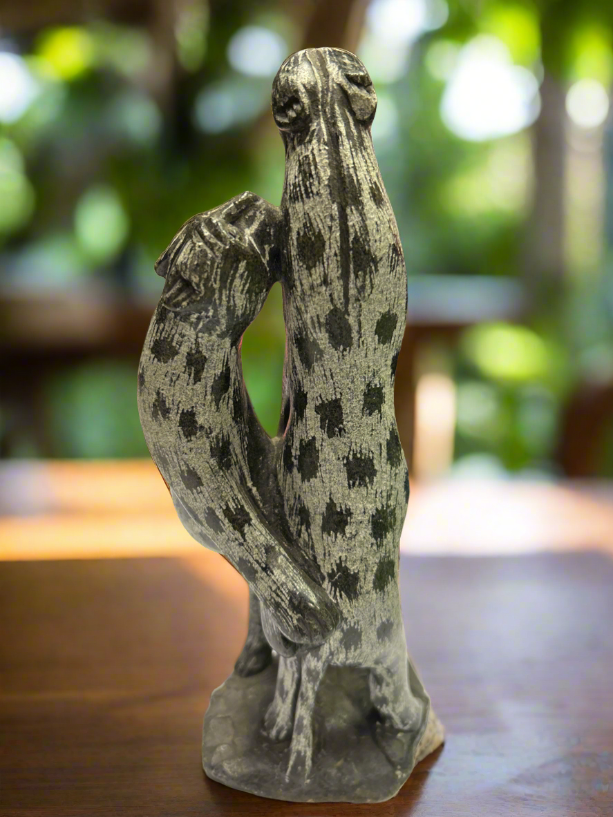 African Stone Crafted Leopard Mates Playing