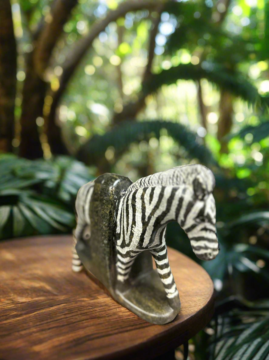 African Stone Crafted Zebra Book Holder