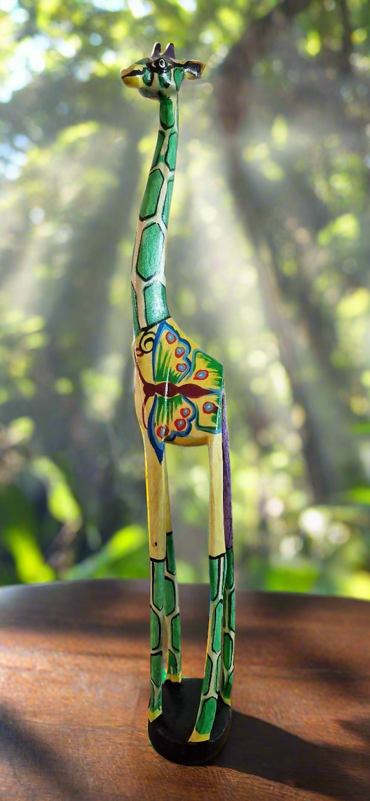 African Wood Crafted Giraffe