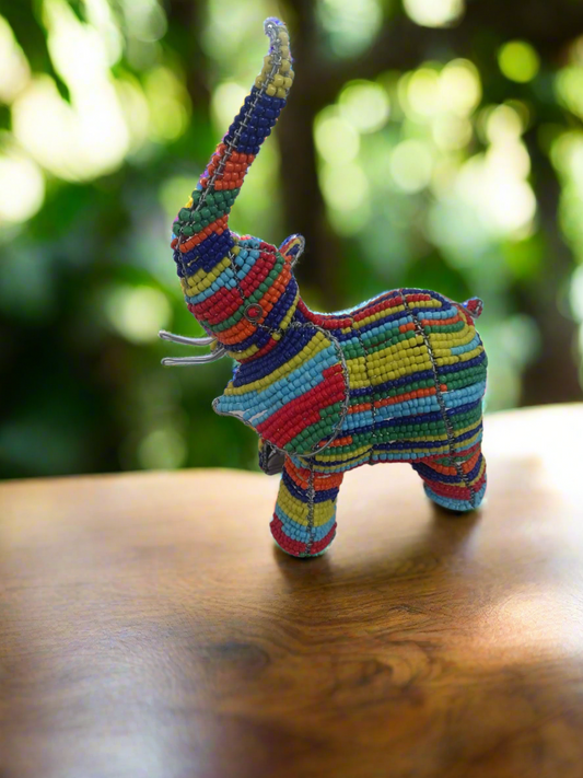 African Wire Beaded Elephant