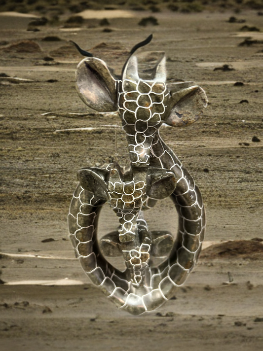 African Stone Crafted Giraffe Family