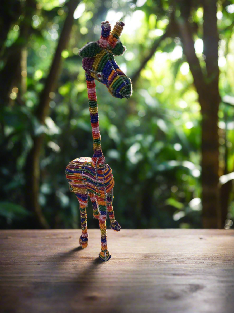 African Wire Beaded Giraffe