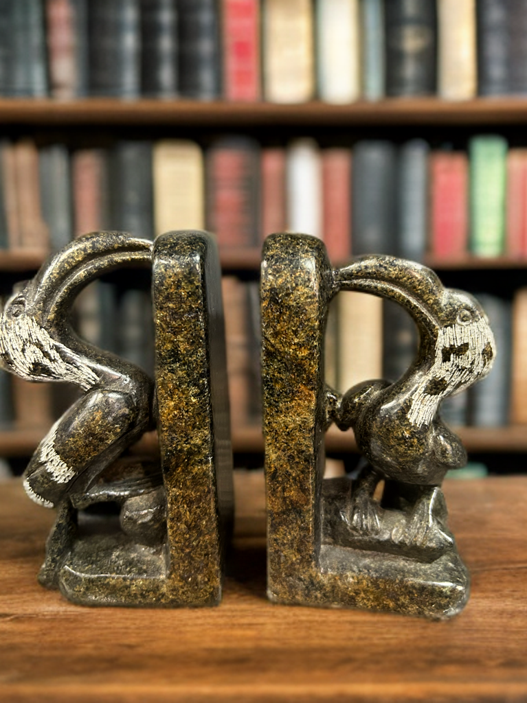 African Stone Crafted Bird Book Holder