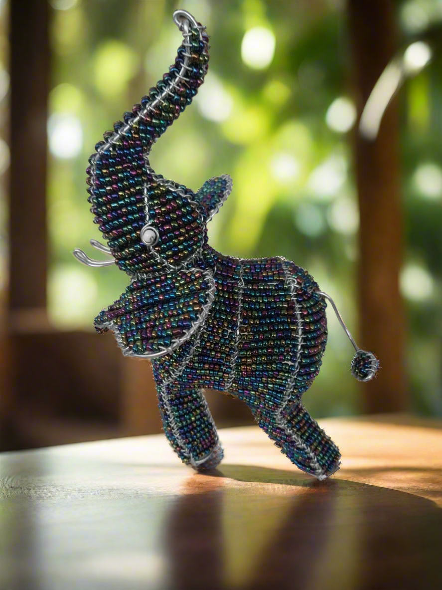 African Wire Beaded Elephant