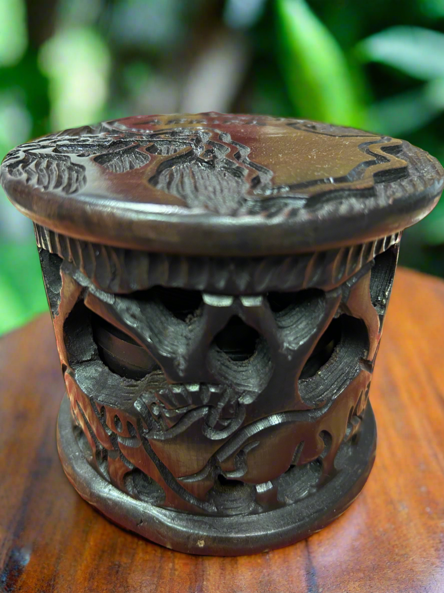 African Wood Crafted Coaster Set