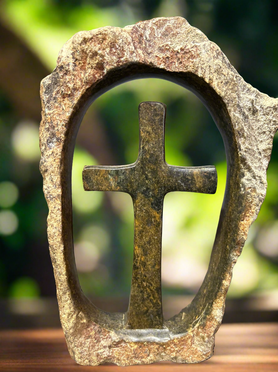 African Stone Crafted Cross