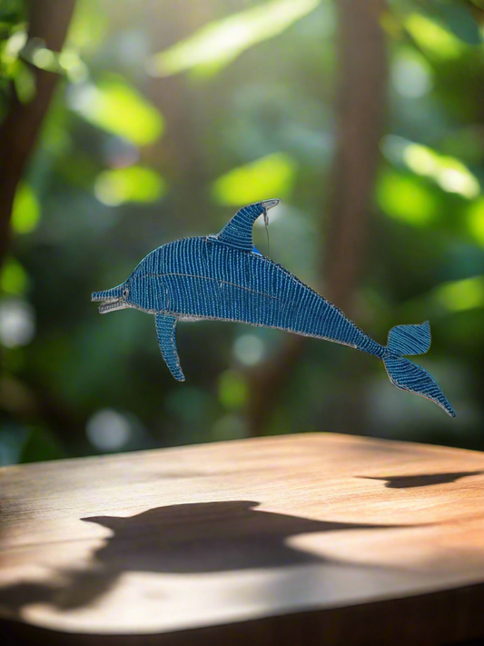 African Wire Beaded Dolphin