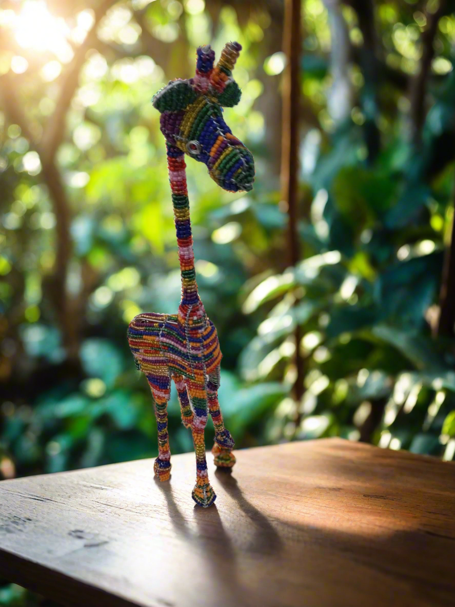 African Wire Beaded Giraffe