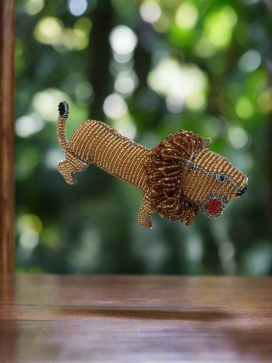 African Wire Beaded Lion