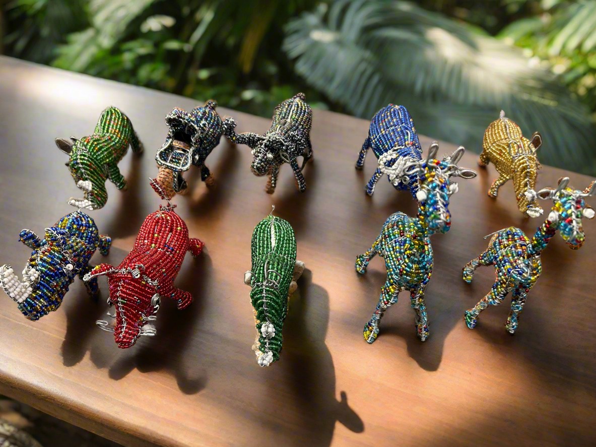 African Wire Beaded Animal