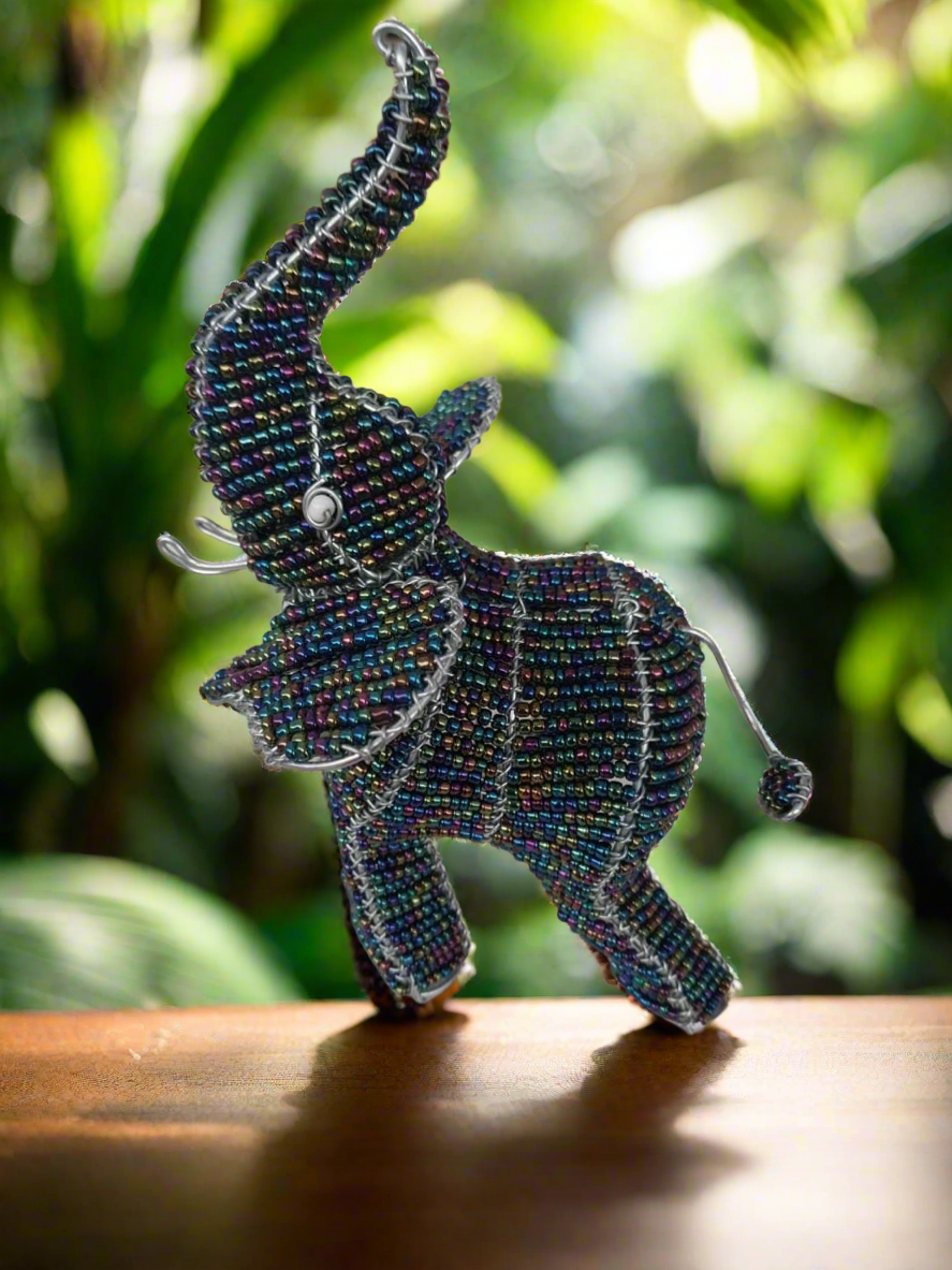 African Wire Beaded Elephant