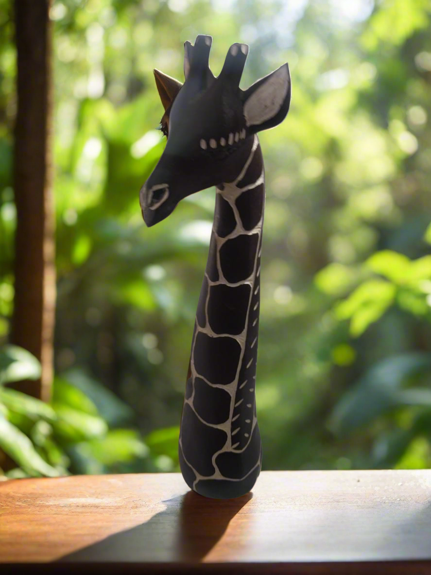 African Wood Crafted Giraffe