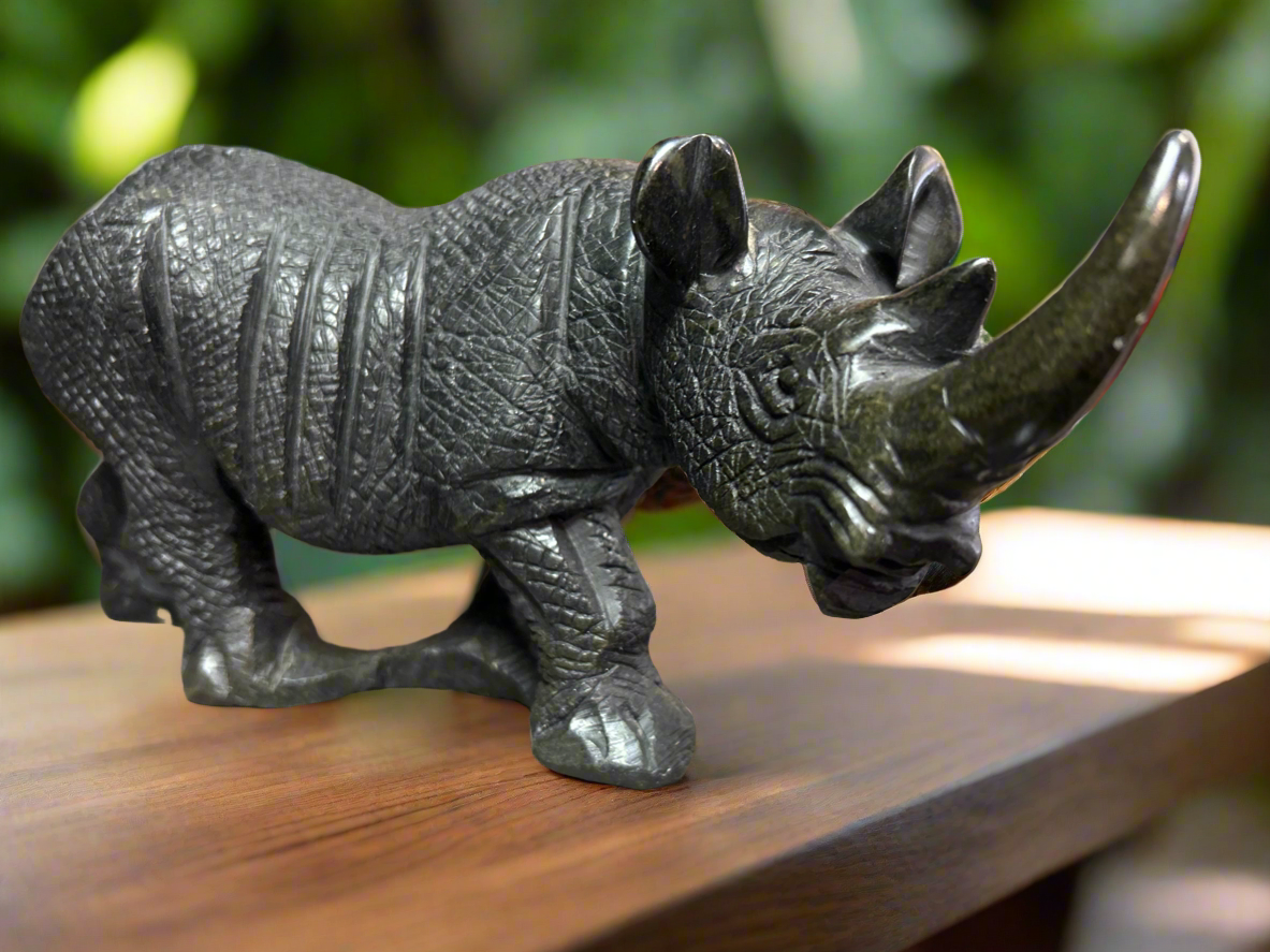 African Stone Crafted Rhino