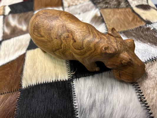 African Crafted Wooden Hippo