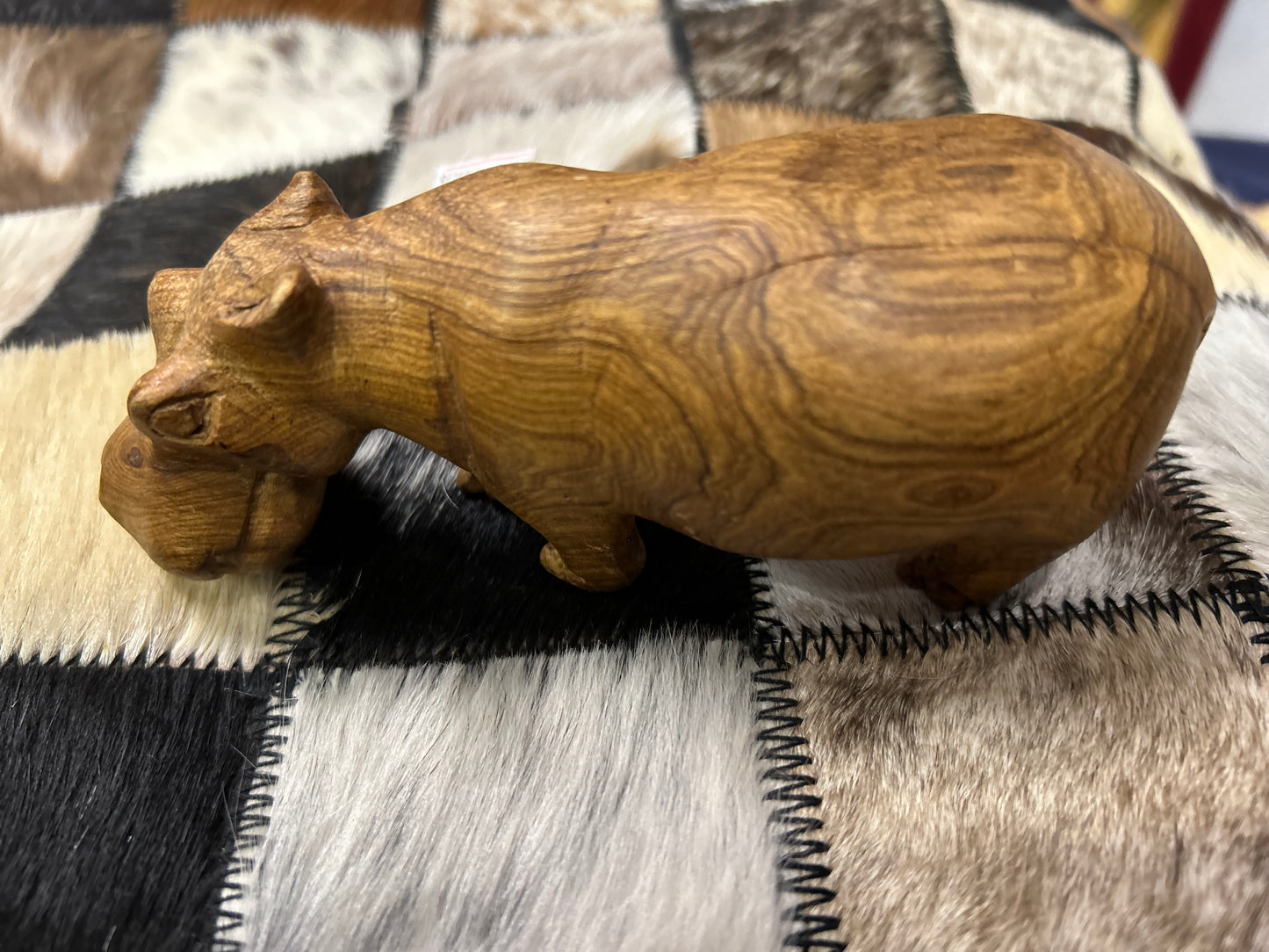 African Crafted Wooden Hippo