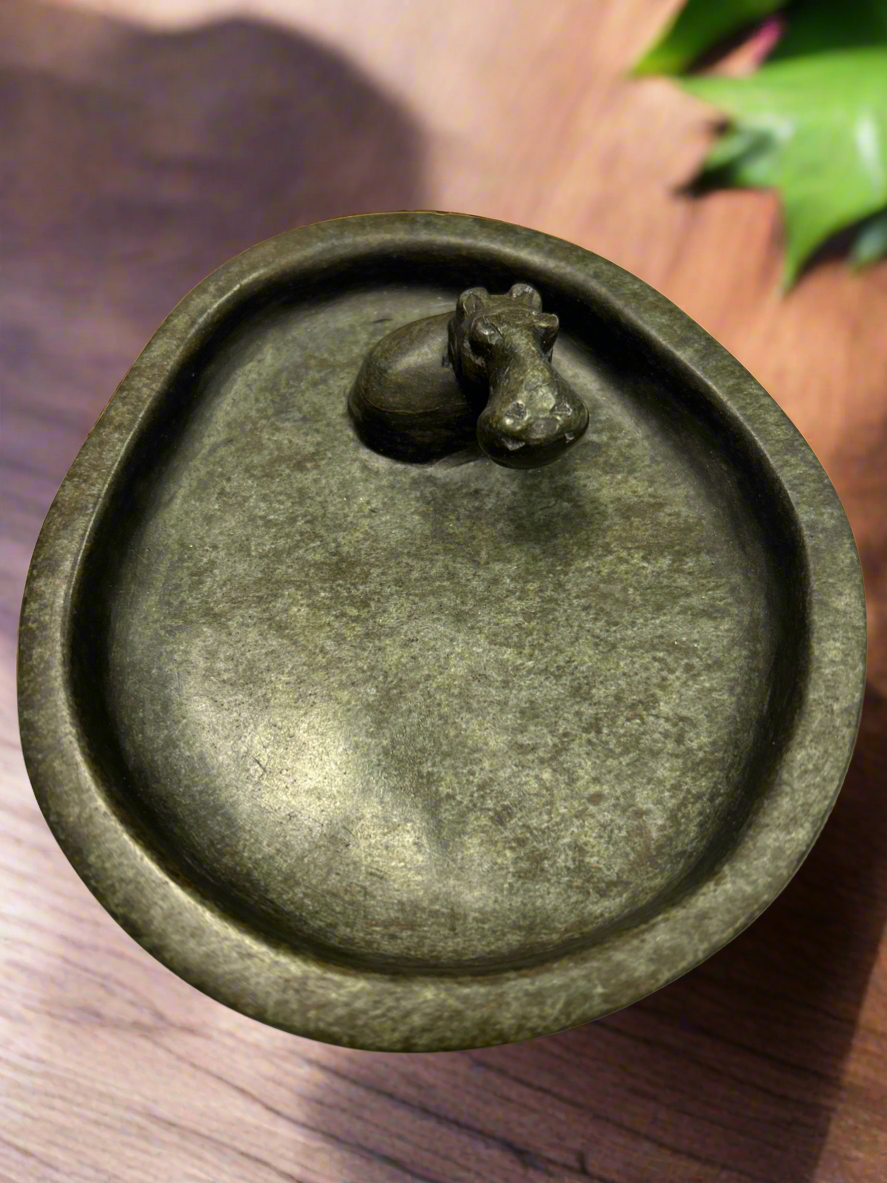 African Stone Crafted Hippo Ashtray