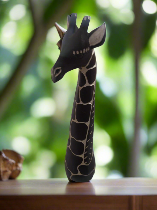 African Wood Crafted Giraffe