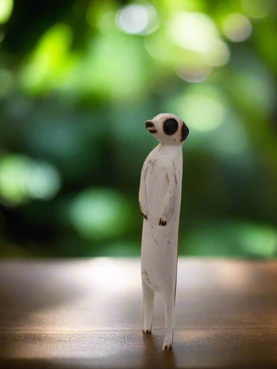 African Wood Crafted Meerkat